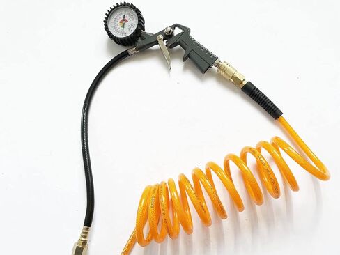 (PU) الارتداد المقوى بالبولي يوريثين 1/4 بوصة معرف (6.3 × 9.8 مم) × 10 قدم، خرطوم هواء 300 رطل لكل بوصة مربعة مع قارنة توصيل سريعة من النحاس الصلب دوارة 1/4 بوصة وقابس، برتقالي (10 بوصات) in Kuwait