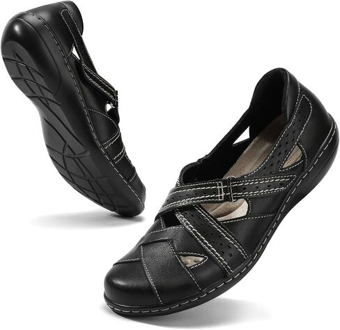 Ahico Women's Classic Leather Loafer Comfort Soft Flats Fashion Casual Leather Sandal Closed Toe Walking Shoes for Daily Working in Saudi Arabia