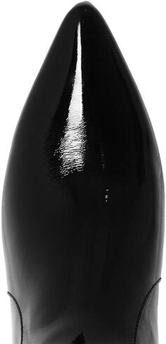 TinaCus المرأة لامعة براءات الاختراع والجلود اليدوية Stiletto كعب متوسط ​​أشار تو الجانب سستة حذاء برقبة للركبة in Kuwait