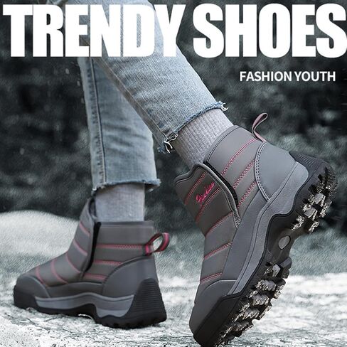 UIKGITP Womens Winter Snow Boots Outdoor Anti Slip Ankle Booties Water Repellency Fur Lined Warm Platform Stylish Fuzzy Youth Women Booties in Saudi Arabia