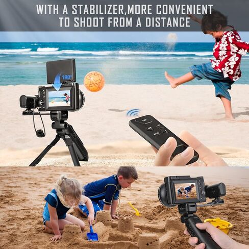 كاميرا رقمية، كاميرات 4K للتصوير الفوتوغرافي، كاميرا تسجيل فيديو بدقة 48 ميجابكسل لليوتيوب، مجموعة كاميرا فيديو ومدونة فيديو، مجموعة أدوات إنشاء المحتوى المثالية - ميكروفون وقبضة حامل ثلاثي القوائم للتحكم عن بعد، كاميرا للسفر in Kuwait