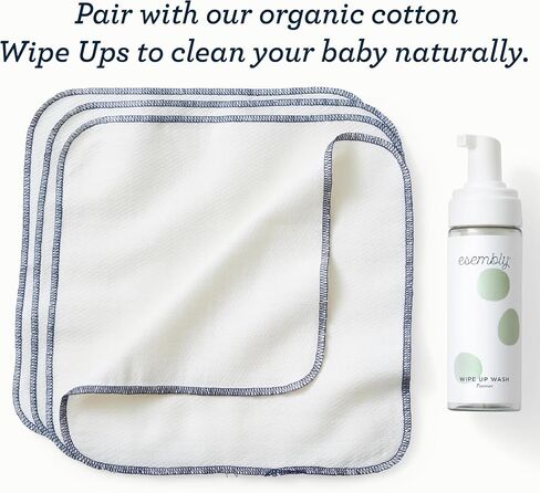 Esembly Wipe Ups, Organic Cotton Reusable Baby Wipes, Soft and Sturdy Washable Cloth Diaper Wipes, One Size, 12-pk in Saudi Arabia