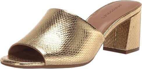 Aerosoles Women's Entree Heeled Sandal, Gold Snake Embossed, 8 in Saudi Arabia