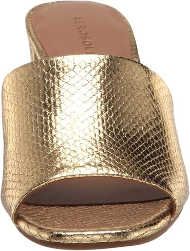 Aerosoles Women's Entree Heeled Sandal, Gold Snake Embossed, 8 in Saudi Arabia