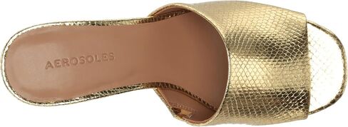 Aerosoles Women's Entree Heeled Sandal, Gold Snake Embossed, 8 in Saudi Arabia
