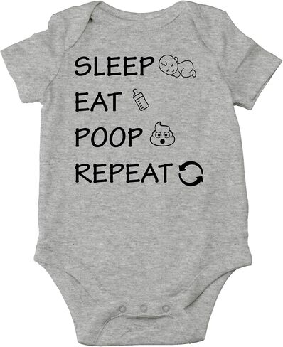 CBTwear Eat, Poop, Repeat - Baby Clothes - Funny Newborn Bodysuit Outfits for Boys and Girls in Kuwait