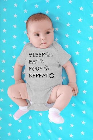 CBTwear Eat, Poop, Repeat - Baby Clothes - Funny Newborn Bodysuit Outfits for Boys and Girls in Kuwait