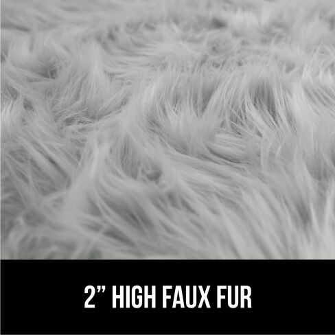 Gorilla Grip Fluffy Faux Fur Rug, 4x6, Machine Washable Soft Furry Area Rugs, Rubber Backing, Plush Floor Carpets for Baby Nursery, Bedroom, Living Room Shag Carpet, Luxury Home Decor, Light Gray in Saudi Arabia