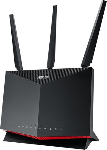 ASUS RT-AX86U (AX5700) راوتر ألعاب ثنائي النطاق WiFi 6 قابل للتمديد، منفذ 2.5 جيجا، منفذ ألعاب، وضع ألعاب الهاتف المحمول، إعادة توجيه المنفذ، أمان شبكة بدون اشتراك، حماية فورية، VPN، متوافق مع AiMesh in Kuwait