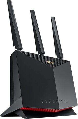ASUS RT-AX86U (AX5700) راوتر ألعاب ثنائي النطاق WiFi 6 قابل للتمديد، منفذ 2.5 جيجا، منفذ ألعاب، وضع ألعاب الهاتف المحمول، إعادة توجيه المنفذ، أمان شبكة بدون اشتراك، حماية فورية، VPN، متوافق مع AiMesh in Kuwait