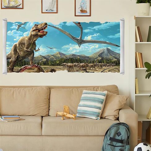 Tyrannosaurus Rex Dinosaur 3D Wall Stickers, sacinora Jurassic Park Wall Decals Removable Vinyl Peel and Stick for Kids Boy Nursery Living Room Bedroom Children's Room Playroom Art Decorations in Saudi Arabia