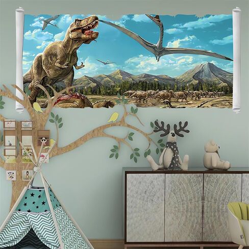 Tyrannosaurus Rex Dinosaur 3D Wall Stickers, sacinora Jurassic Park Wall Decals Removable Vinyl Peel and Stick for Kids Boy Nursery Living Room Bedroom Children's Room Playroom Art Decorations in Saudi Arabia