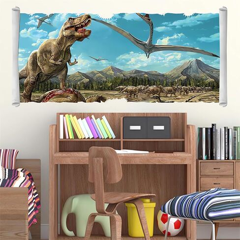 Tyrannosaurus Rex Dinosaur 3D Wall Stickers, sacinora Jurassic Park Wall Decals Removable Vinyl Peel and Stick for Kids Boy Nursery Living Room Bedroom Children's Room Playroom Art Decorations in Saudi Arabia