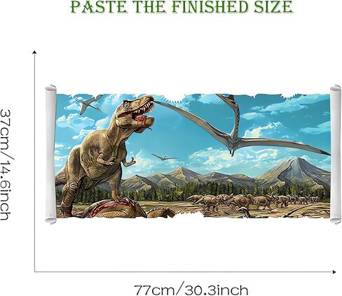 Tyrannosaurus Rex Dinosaur 3D Wall Stickers, sacinora Jurassic Park Wall Decals Removable Vinyl Peel and Stick for Kids Boy Nursery Living Room Bedroom Children's Room Playroom Art Decorations in Saudi Arabia