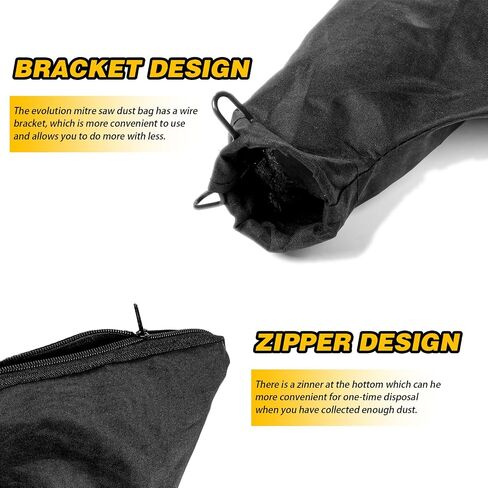 Dust Bag for Miter Saw 255 Model, Adjustable Bracket Size Dust Collector Bags with Zipper (2) in Saudi Arabia
