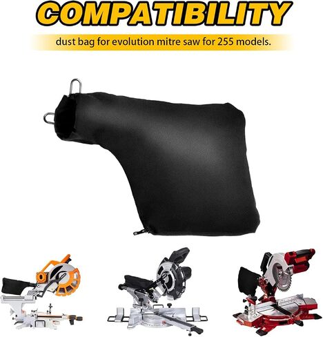Dust Bag for Miter Saw 255 Model, Adjustable Bracket Size Dust Collector Bags with Zipper (2) in Saudi Arabia