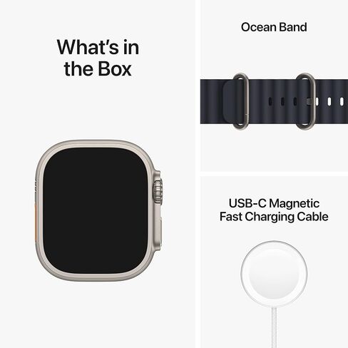 Apple Watch Ultra [GPS + Cellular 49mm] Titanium Case with White Ocean Band, One Size (Renewed Premium) in Saudi Arabia