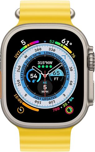 Apple Watch Ultra [GPS + Cellular 49mm] Titanium Case with White Ocean Band, One Size (Renewed Premium) in Saudi Arabia