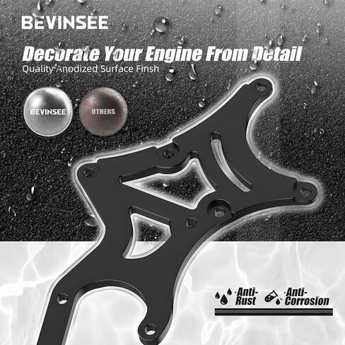 Bevinsee LS محرك اعوج قوس المولد مضخة التوجيه السلطة تحويل متوافق مع جنرال موتورز متوافق مع محركات شيفروليه LS1 LS2 LS3 LS6 LS7، 4.8/5.3/6.0/6.2L محركات الشاحنات وسيارات الدفع الرباعي in Kuwait