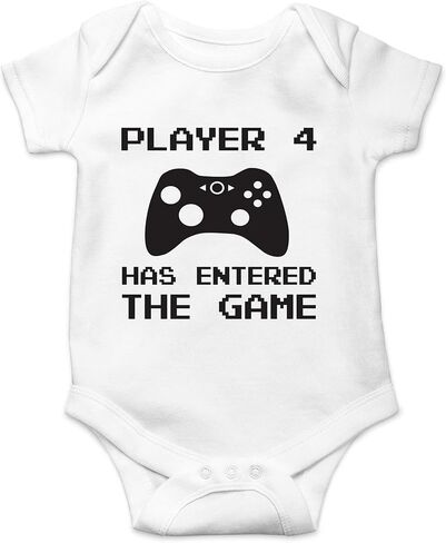AW Fashions Player 4 Has Entered The Game Baby Bodysuit Funny Cute Romper Clothing for Newborn Boys Girls in Kuwait