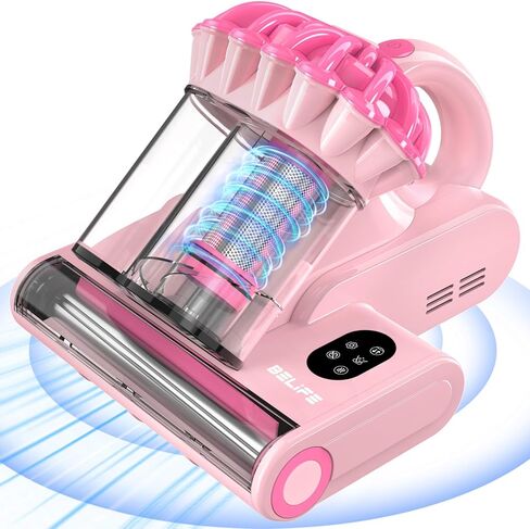 Belife M8 Mattress Vacuum Cleaner, Anti-allergen Bed Vacuum Cleaner with UV & Hot Air & High Heating, 550W 18Kpa Powerful Suction Double-Cup Handheld Vacuum for Home Dust & Pet Hair, Corded (Blue) in Saudi Arabia