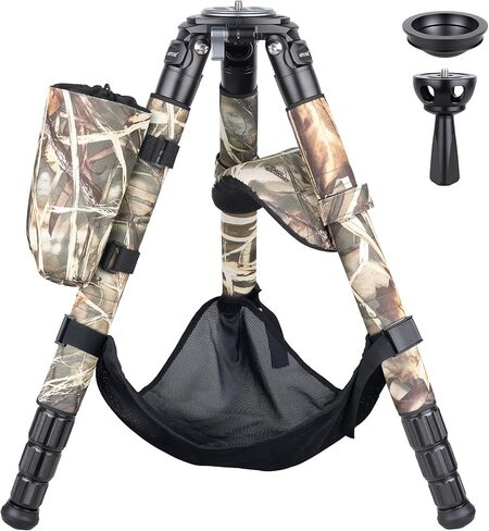 حامل ثلاثي من ألياف الكربون عالي التحمل، حامل ثلاثي للكاميرا ARTCISE AS88C مع محول وعاء 75 مم، وأغطية الساق، ووسادة الكتف، وحامل زجاجة مياه وحقيبة حجرية، أقصى تحميل 77 رطل/35 كجم (أصفر) (حجم صغير AS90C) in Kuwait