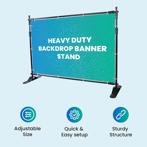 Backdrop Banner Stand Adjustable 10x8FT – Heavy Duty Background Support System Kit with Carrying Bag, Adjustable Photography Studio Photo Backdrop Stand for Events, Studios, and Photoshoots in Saudi Arabia
