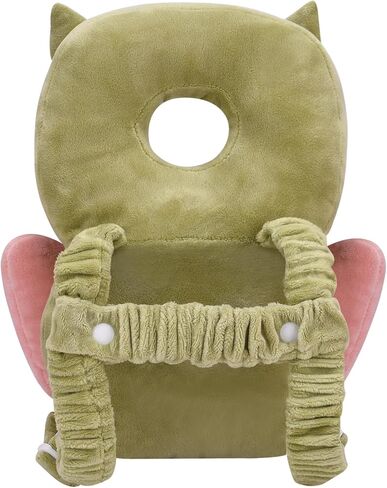 Bebamour Baby Walkers Protective Toddler Adjustable Baby Head Protection Safety Pad Backpack Wear for Crawling (Green-Owl, Owl) in Saudi Arabia