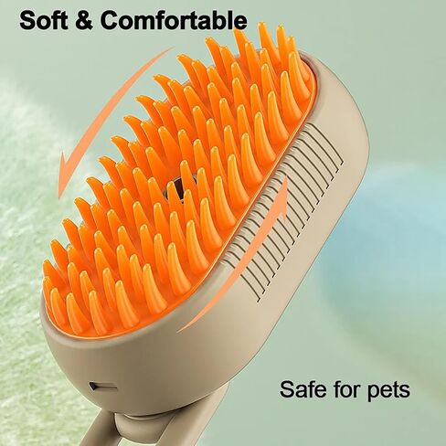 3-in-1 Self-Cleaning Grooming Tool: Steam Massage Brush for Pet Hair Removal, Suitable for Cats and Dogs in Saudi Arabia