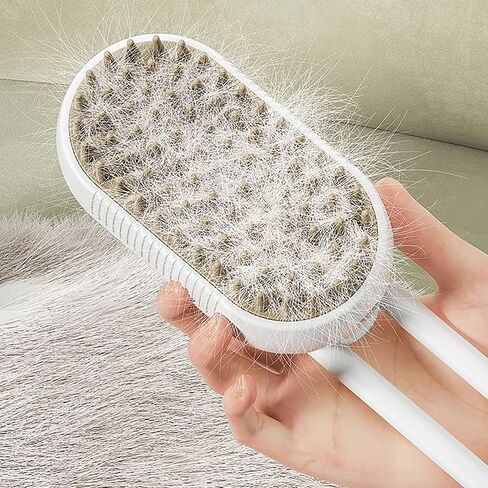 3-in-1 Self-Cleaning Grooming Tool: Steam Massage Brush for Pet Hair Removal, Suitable for Cats and Dogs in Saudi Arabia