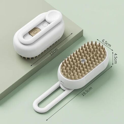 3-in-1 Self-Cleaning Grooming Tool: Steam Massage Brush for Pet Hair Removal, Suitable for Cats and Dogs in Saudi Arabia