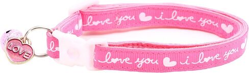 Valentines Day Cat Collar with Bell | Safety Breakaway Collar | Adjustable Large Size or Kitten Collar (Pastel Conversation Hearts, Small(10lbs & Less)) in Saudi Arabia