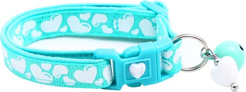 Valentines Day Cat Collar with Bell | Safety Breakaway Collar | Adjustable Large Size or Kitten Collar (Pastel Conversation Hearts, Small(10lbs & Less)) in Saudi Arabia