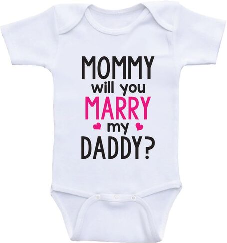 Cute Proposal Baby Clothes - Mommy Will You Marry My Daddy - Baby Bodysuits in Saudi Arabia