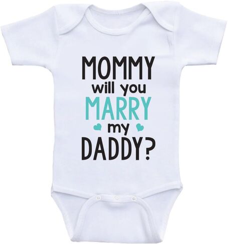 Cute Proposal Baby Clothes - Mommy Will You Marry My Daddy - Baby Bodysuits in Saudi Arabia