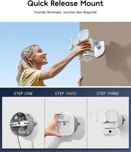 Floodlight Camera,Security Camera Outdoor,180°View, 2K HD,2.4GHz WiFi Camera with Color Night Vision/PIR Sensor/2-Way Audio/Alexa, IP65, 110dB Siren in Kuwait