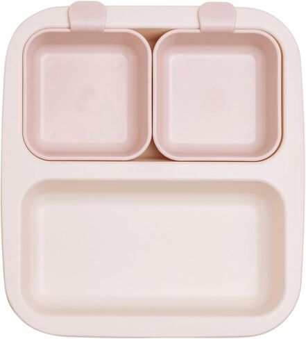 NESTIQUE Mini Plate for Baby | Non-Slip Suction Baby & Toddler Plate | BPA-Free Kids Dinnerware | Divided Design | Heat Resistant Microwave and Dishwasher Safe (Vanilla Pink) in Saudi Arabia