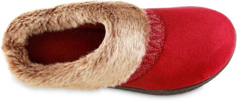 شبشب نسائي من الفرو الصناعي من Isotoner مصنوع من الفرو الصناعي للاستخدام الداخلي/الخارجي (فلفل حار، 8.5-9) in Kuwait