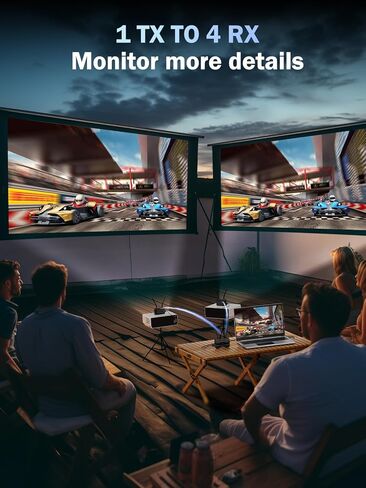 نظام نقل الفيديو اللاسلكي Lemorele مع بطاريات 2 * 4400 مللي أمبير في الساعة، جهاز إرسال واستقبال فيديو لاسلكي بحلقة HDMI مع شاشة OLED مناسبة للتصوير الفوتوغرافي والفيديو والسينما in Kuwait