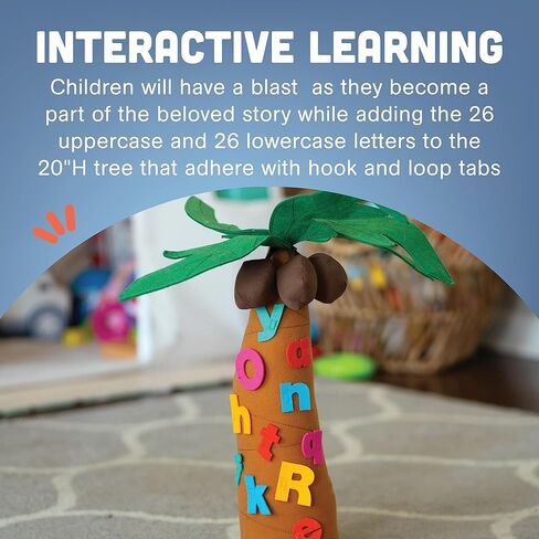 Constructive Playthings Tree and Letters Props for "Chicka Chicka Boom Boom" Children's Book, 10" H Plush Tree with 26 Lowercase and 26 Uppercase Letters for Kids Ages 2+ in Kuwait