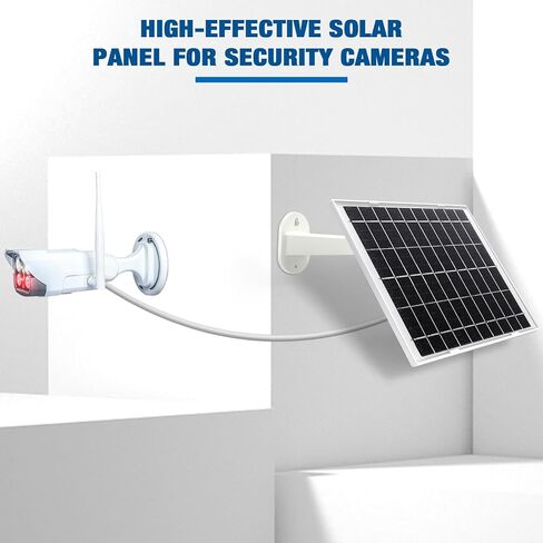 4 قطع من الألواح الشمسية لكاميرا الأمان لشحن الألواح الشمسية للكاميرا اللاسلكية، لوحة شمسية قابلة للتعديل للتركيب IP67 مقاومة للماء متوافقة مع كاميرا DC 5 فولت USB أو منفذ USB-C (أبيض، 8 واط) in Kuwait