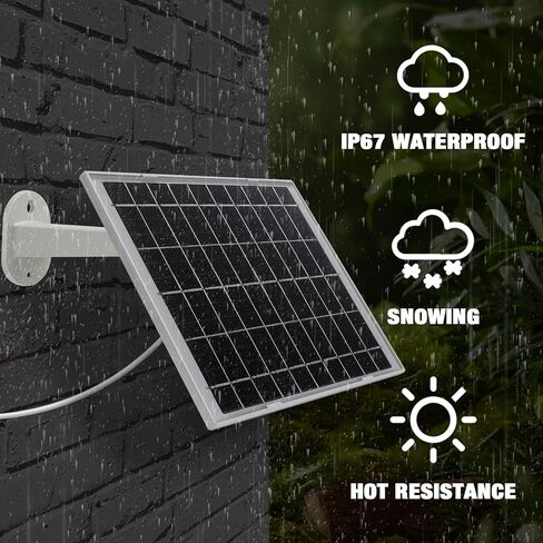 4 قطع من الألواح الشمسية لكاميرا الأمان لشحن الألواح الشمسية للكاميرا اللاسلكية، لوحة شمسية قابلة للتعديل للتركيب IP67 مقاومة للماء متوافقة مع كاميرا DC 5 فولت USB أو منفذ USB-C (أبيض، 8 واط) in Kuwait