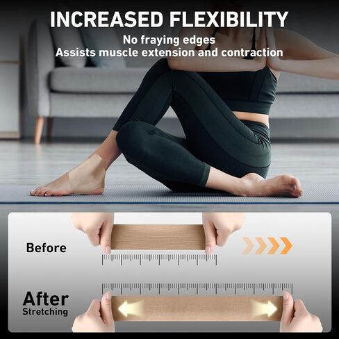 Kinesiology Tape for Ankle, KTQUICK 12 Count Ankle Tape Precut, Original Cotton Waterproof & Breathable, Enhance Elastic Kinesiology Athletic Tape for Ankle Support and Muscle to More Sports in Kuwait