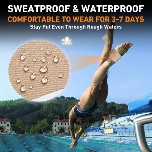 Kinesiology Tape for Ankle, KTQUICK 12 Count Ankle Tape Precut, Original Cotton Waterproof & Breathable, Enhance Elastic Kinesiology Athletic Tape for Ankle Support and Muscle to More Sports in Kuwait