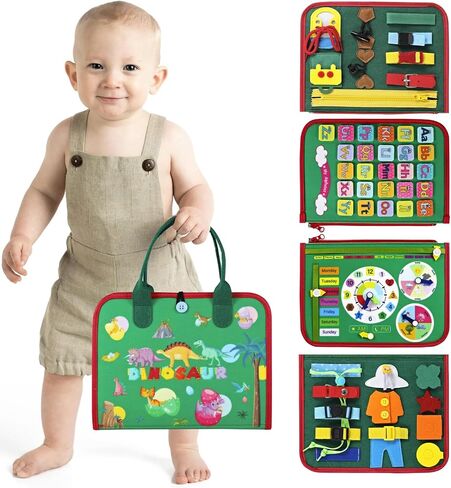 Supplim Busy Board Montessori Toy for Toddlers 1 2 3 4 5 Years Old - Educational Activity Sensory Board Preschool Learning Fine Motor Skills Toys, Toddler Travel Toy for Plane Car, Gift for Boys Girls in Saudi Arabia