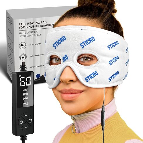 sticro Electric TMJ Heating Pad for Jaw Pain, Moist Heat for TMJ Relief with 3 Temp & 5 Timer Settings, Super Soft Heated Face Mask for Chin Cheek Jaw Clenching Relief in Kuwait