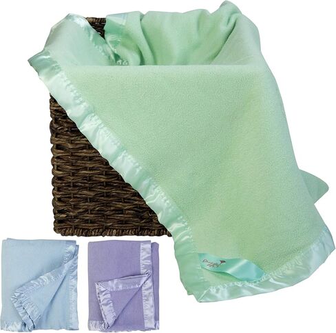 Bamboo Rayon Soft Light Blue Toddler Security Blanket - Thermal Sky Blue Baby Blanket with Satin Edging - Perfect for Naps, Car Carrier, Stroller & Travel - 34 x 47 inches - Newborn Baby Blankie in Kuwait
