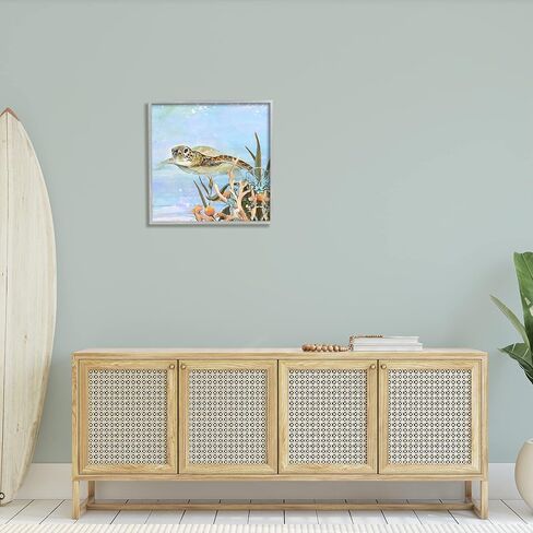 Stupell Industries Underwater Sea Turtle Swimming Framed Wall Art, Design by Diannart in Saudi Arabia