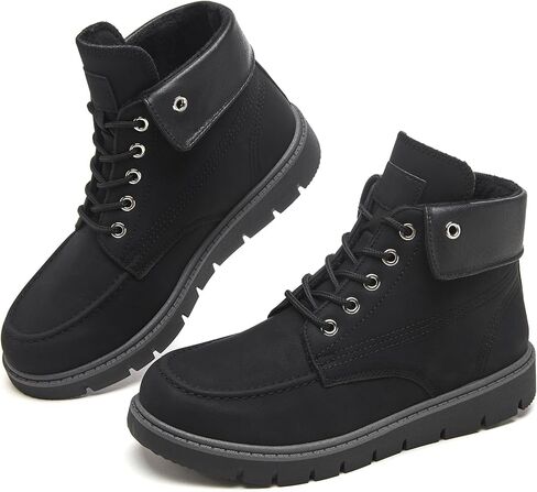 Shupua Ankle Boots for Women Black Lace Up Women's Boots Fashion Winter Hiking Boots Work Waterproof Boots for Women Combat Booties Outdoor in Kuwait