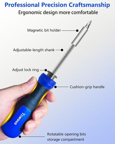 Multi Bit Screwdriver Set, 13 in 1 Screw Driver Set Kit with 1/4" Nut Driver and Flat head, Phillips, Security Torx, Hex, Square, All in One Pocket Screwdriver, Multitool Repair Tool Set in Kuwait